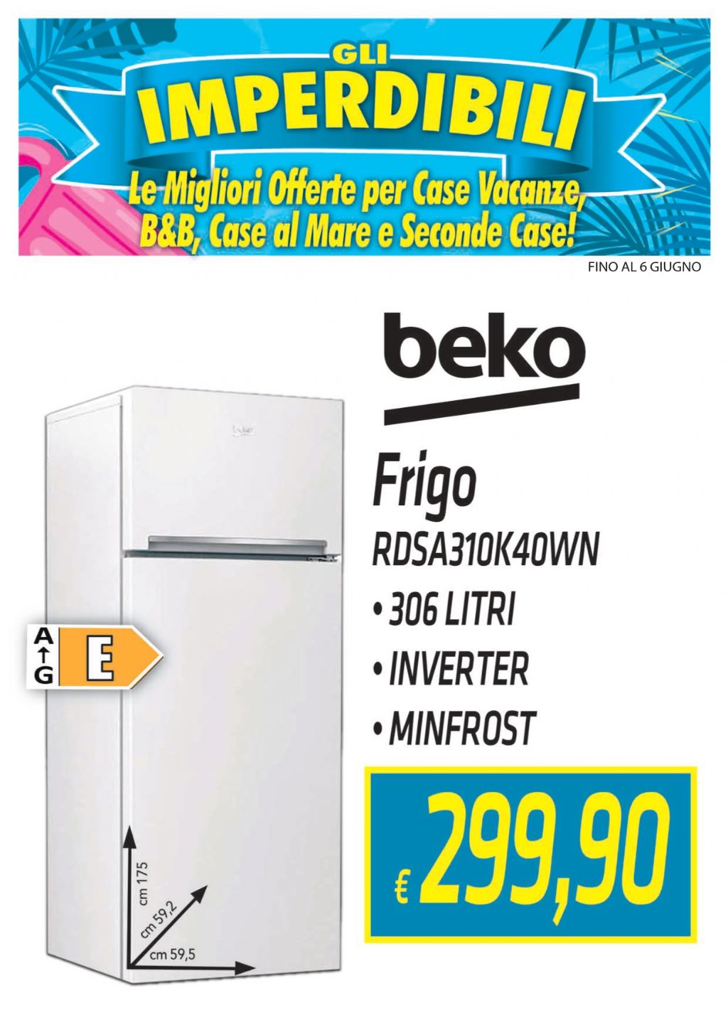 FRIGO BEKO RDSA310K40WN